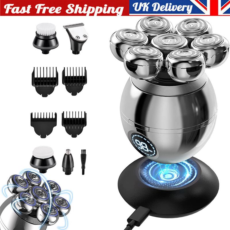7D Männer Elektrorasierer 7 Kopf Rasierer Glatze Bart Haar Schädel Trimmer Bart Entferner_voghion.com