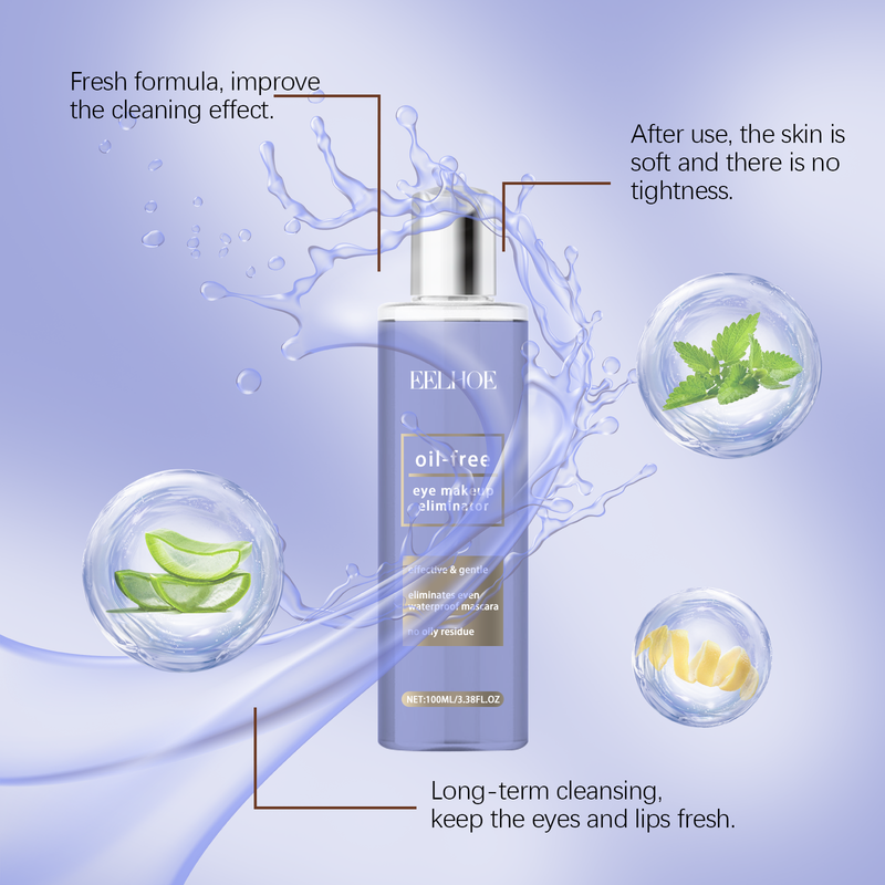 EELHOE Eye And Lip Makeup Remover Gently Cleanses Skin, Refreshing Facial And Lip Three In One Cleansing Makeup Remover Water_voghion.com