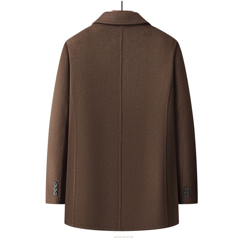Men's Detachable Down Lined Wool Overcoat – Business Casual Peacoat With Removable 90% White Duck Down Inner (S-4XL, Black/Coffee)_voghion.com