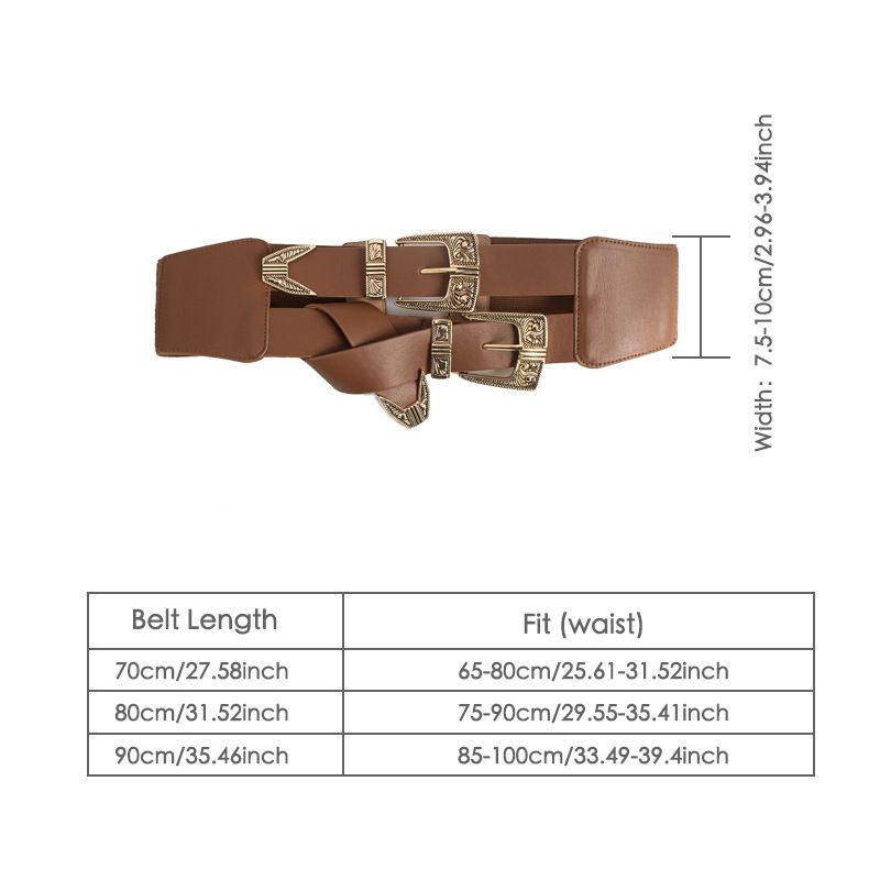 Femei unisex Fashion Style Western sculptură cataramă strâmtă lejeră ajustabilă talie wrap elastic cowgirl plus size talie wrap_voghion.com