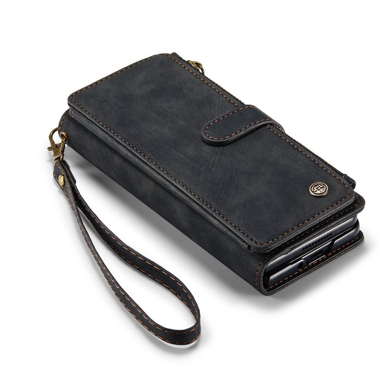 Applicable to Samsung Z Folder 5 Phone Case New A14 Card-Inserting Leather Case S23ultra Multi-Function Flip Wallet_voghion.com