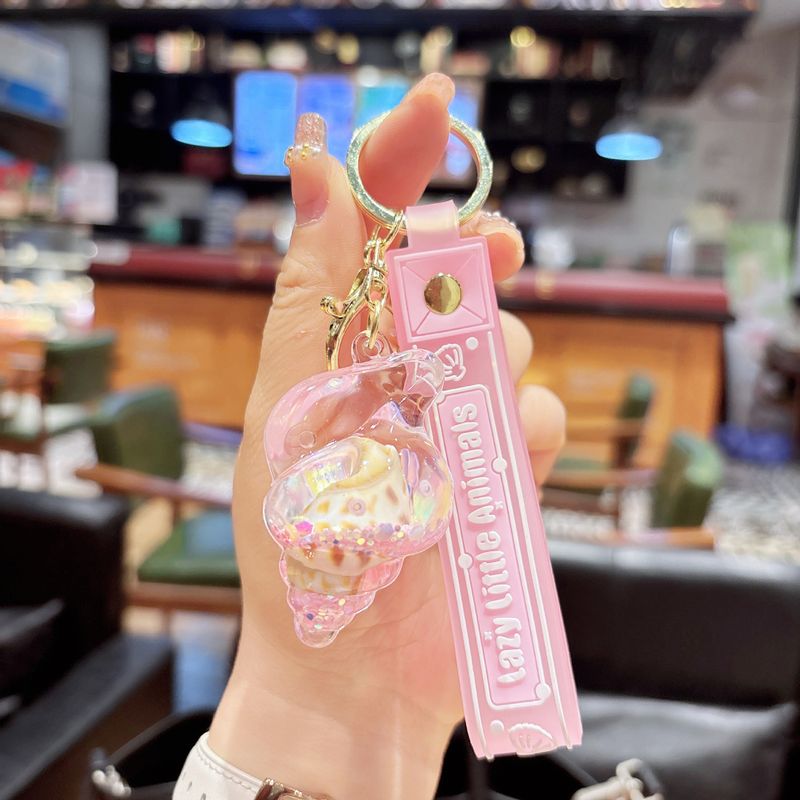 Unique Cute Fantasy Ocean Flow Sand Snail Keychain Creative Acrylic Couple Bag Hanging Decoration Best Friend Decoration_voghion.com