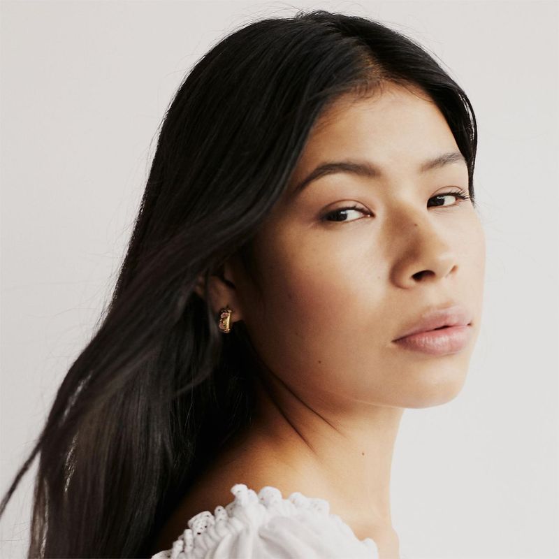 Damenschmuck Edelstahl Bemalte Blumen Rosen C-förmige Ohrringe Nischenlicht Luxus Personalisiertes Design Ohrringe_voghion.com