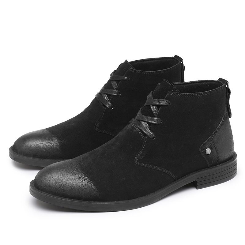 Botas Martin de piel de vaca estilo británico, cortas, de estilo cálido europeo, para hombre, transpirables y cómodas._voghion.com