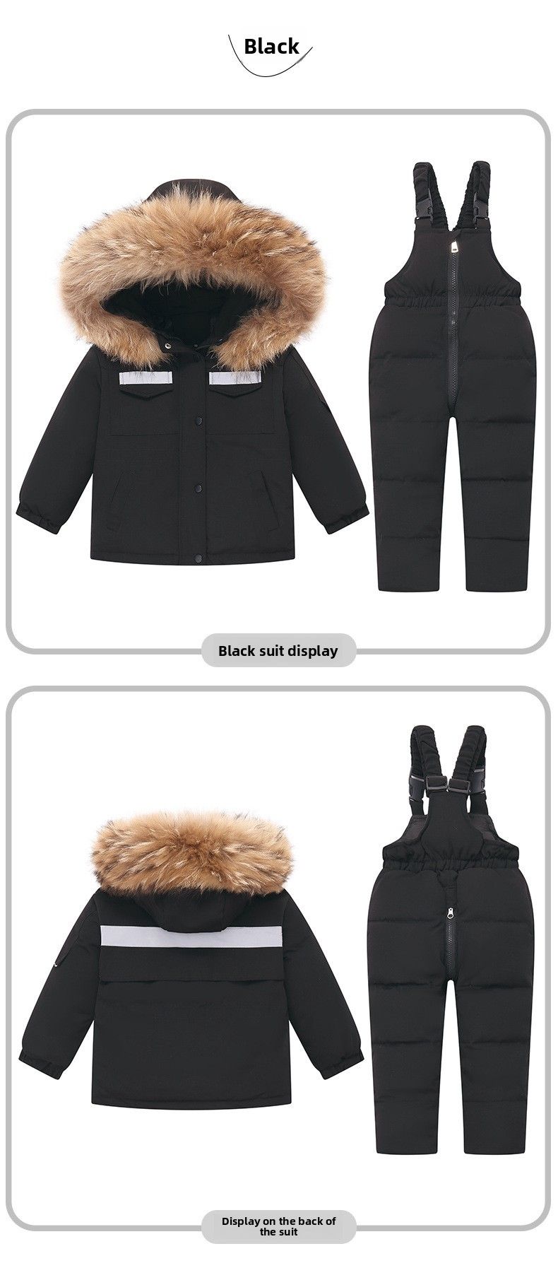 2025 Kinder Daunenjacke Kleinkind Kleinkind 1-5 Jahre alt Jungen und Mädchen neue Winter zweiteilige Set Top + Overalls_voghion.com
