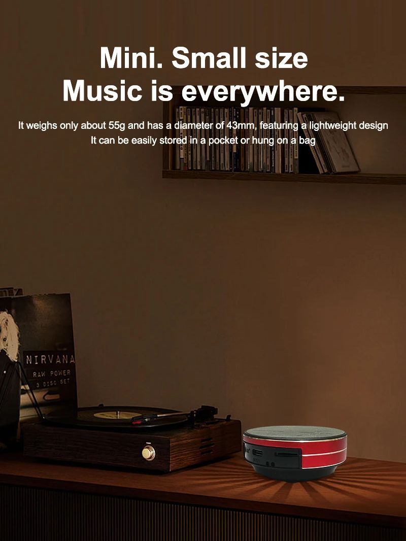 Mini Bone Conduction Bluetooth Vibration Draadloze Draagbare Stereo Speaker Waterdicht Met TF-kaart Hoog Vermogen_voghion.com