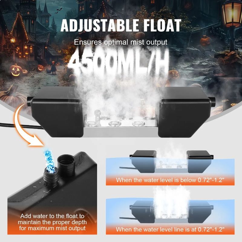 Nebulizzatore a ultrasuoni impermeabile IP67, 4500 ml, 6 ore_voghion.com