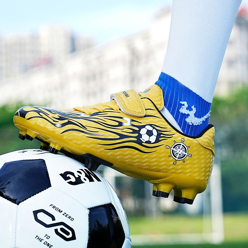 Velcro Children's Long Spike Soccer Shoes Outdoor Primary And Secondary School Students Shredded Spike Training Shoes Youth Sports Shoes_voghion.com
