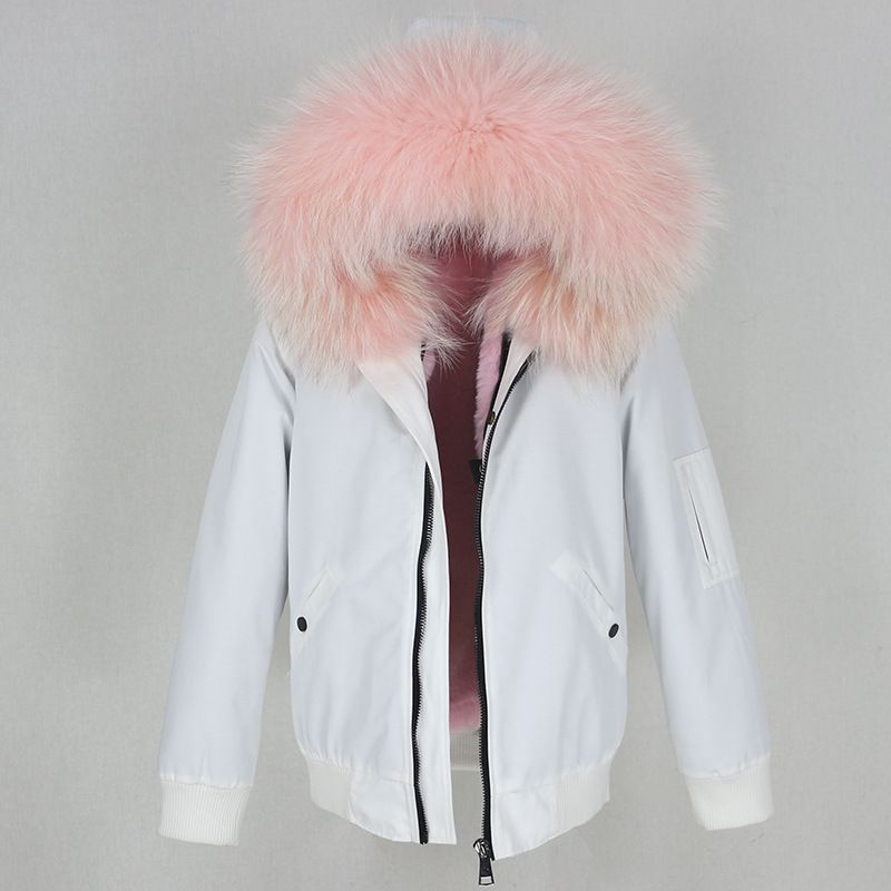 Abbigliamento donna nuovo parka con fodera in pelliccia artificiale ispessita, giacca con collo in pelliccia di volpe vera staccabile, cappotto di pelliccia_voghion.com