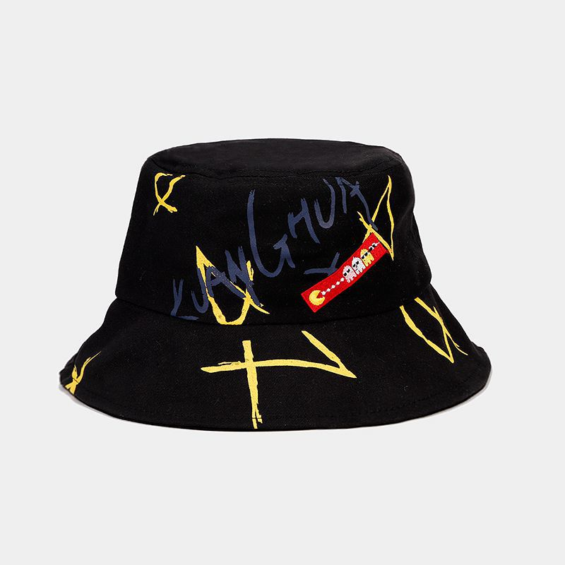 New graffiti alphabet fisherman hat men and women basin hat fashion outdoor sun protection sun visor hat_voghion.com