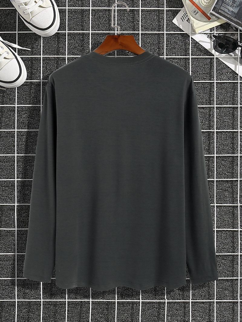 Neues langärmeliges Herren-T-Shirt mit Print und Rundhalsausschnitt – Trendiges, vielseitiges Freizeit-Top für Herren im Sommer_voghion.com