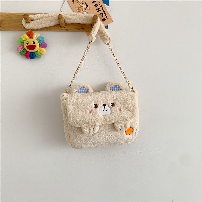 Borsa a tracolla imbottita e pelosa, stile nuovo, da donna, con uniforme JK, per ragazze e cartoni animati_voghion.com