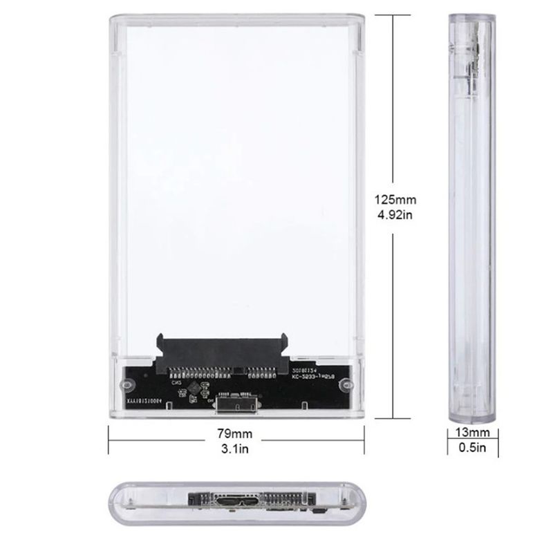 1 disque dur externe transparent avec un boîtier de 2,5 pouces_voghion.com