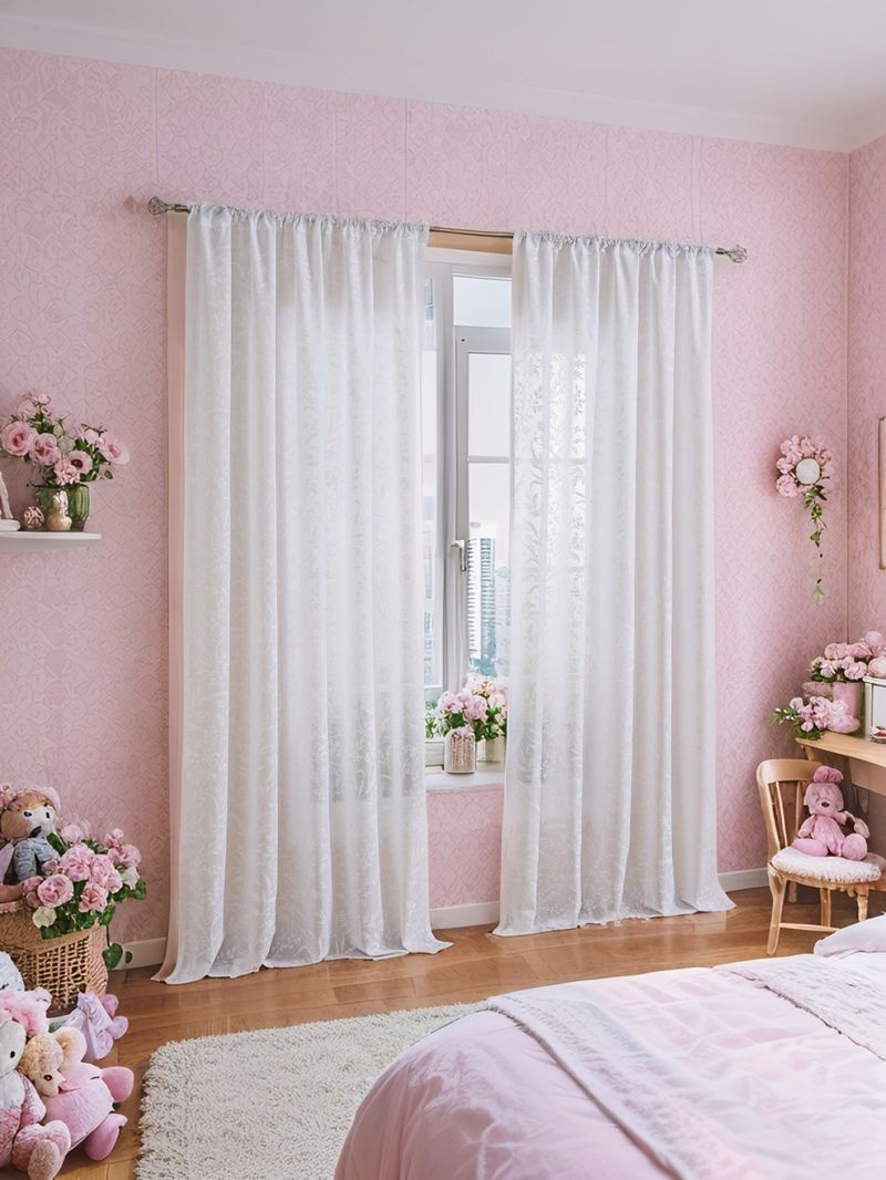 Tende trasparenti in pizzo, tende semi-trasparenti in poliestere, pronte all'uso, per soggiorno, camera da letto, vintage, floreali, boho chic, filtraggio della luce, privacy_voghion.com