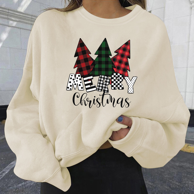 Weihnachten frauen kleidung Herbst und Winter Neue Stil Samt Heißer Verkauf Weihnachten Personalisierte Druck Mode Lose Sweatshirt Dropshipping_voghion.com