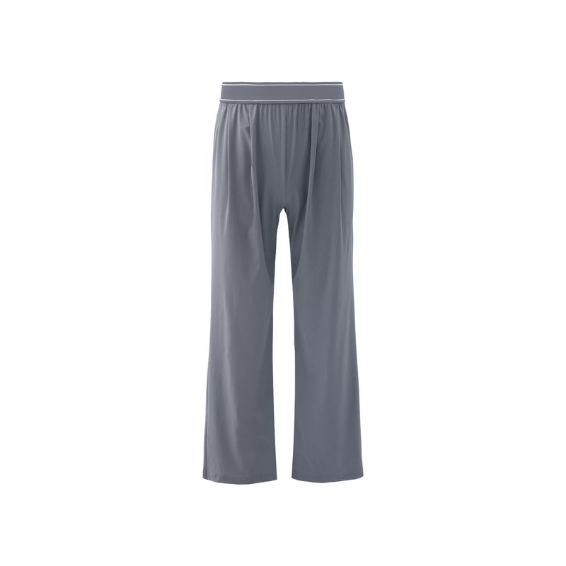 Men's Clothing Lightweight Stretch Polyester Straight Leg Casual Pants With Pleats - Breathable & Comfortable For Summer (Black/Grey, S/M/L/XL)_voghion.com