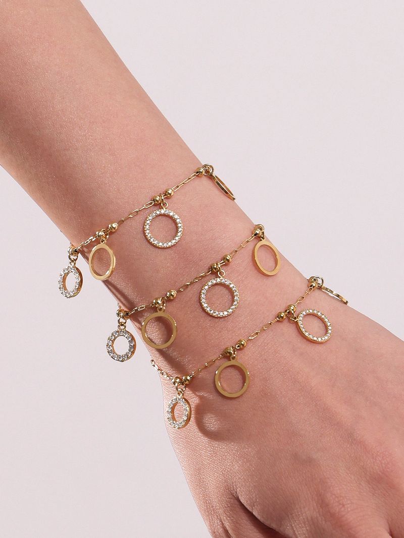 Braccialetto fai da te con accessori in acciaio inossidabile con zirconi rotondi e quadrati, gioielli versatili personalizzati con blocchi di colore_voghion.com