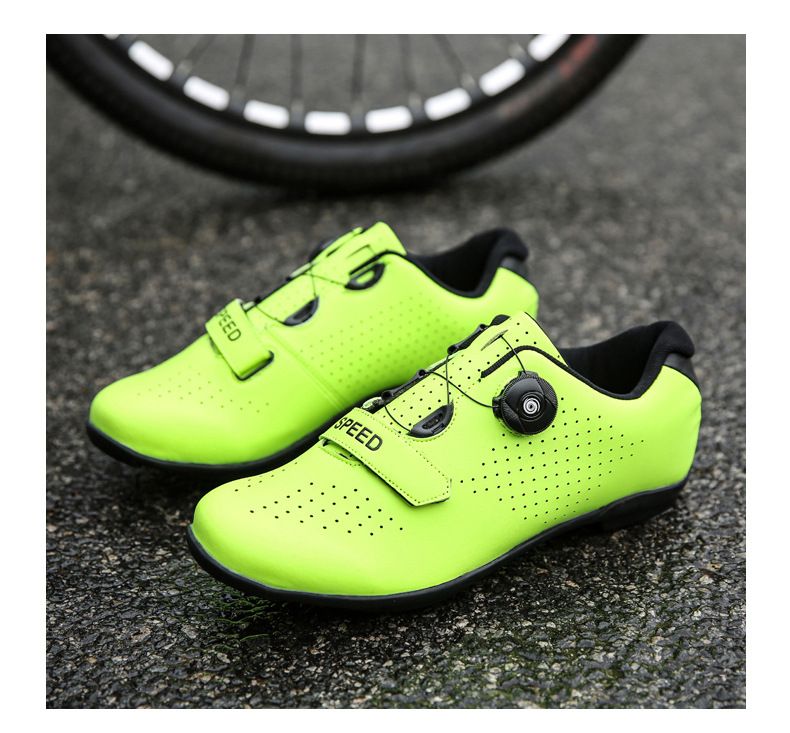 Novo estilo de calçados de ciclismo com travas, calçados com trava de fivela dupla, calçados de bicicleta de estrada masculinos e femininos, solado rígido de borracha para mountain bike_voghion.com
