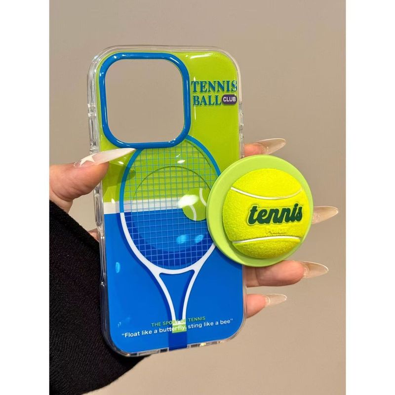 TechGlobe Fun Summer Green And Blue Patchwork Tennis Magnetic Stand compatibile con la custodia per iPhone 16 Max 15 Pro_voghion.com