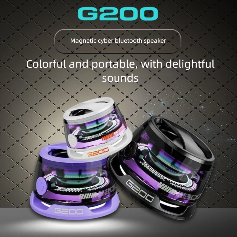 New G200 Speaker Magnetic Phone Stand Desktop Mini Portable Subwoofer Colorful Light_voghion.com