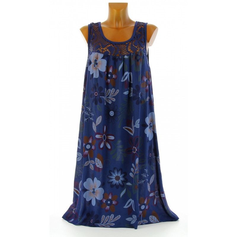 2022 Women's Sleeveless Head Lace Printed Large Swing Tank Top Dress_voghion.com