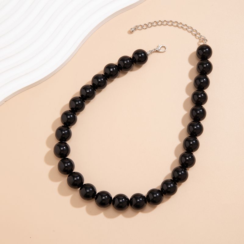 Hot Sales Lacteo Punk Big Sileä Musta Punainen Pyöreä Helmet String Kaulakoru Naisille Miesten Unisex Akryyli Choker Korut Kaulassa_voghion.com