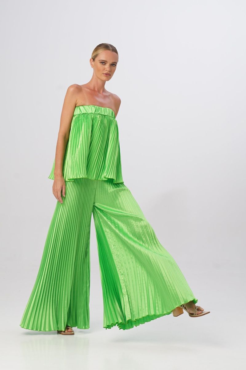 Women's Clothing tube top big flared wide-leg trousers _voghion.com