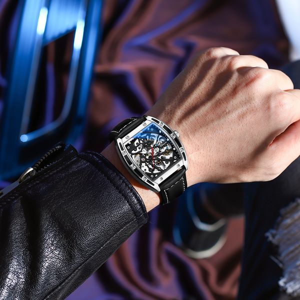 Montre mécanique automatique squelette pour homme_voghion.com