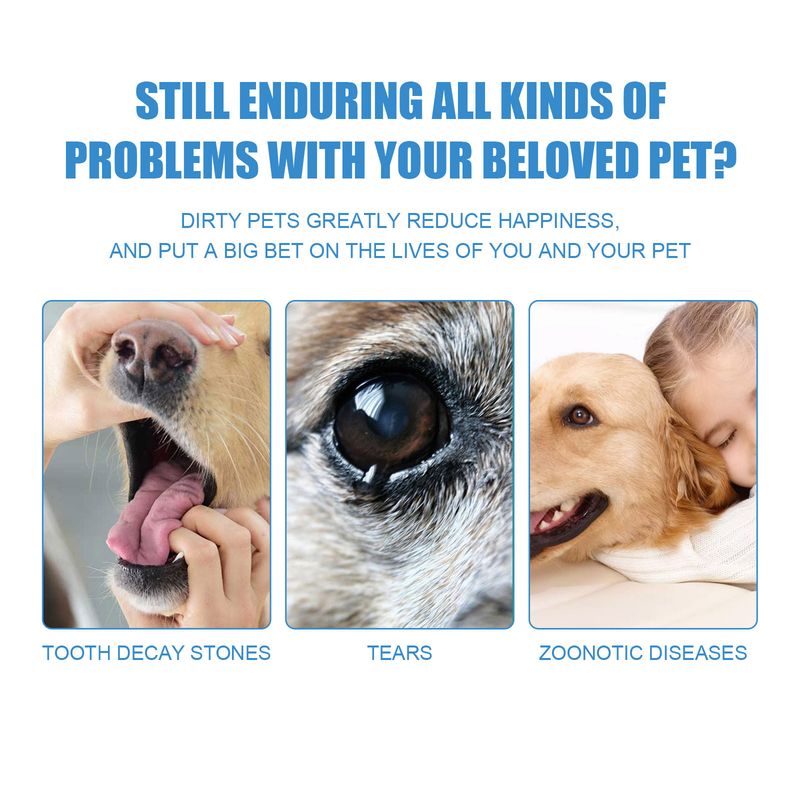Fingertücher für die Zahnpflege von Haustieren, reinigen Zahnstein und gelbe Zähne, Fingermanschetten für die Mundpflege von Hunden_voghion.com
