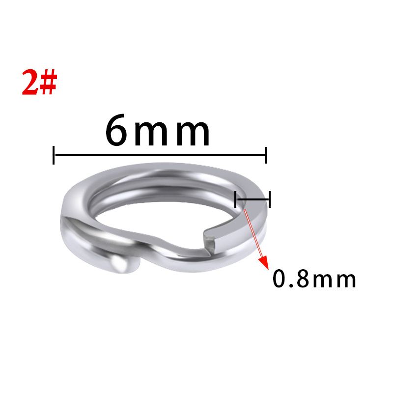 Afgeplatte dubbele lus vislijn anti-schade ring roestvrij staal sterke punt druk platte ring kunstaas visgerei accessoires_voghion.com
