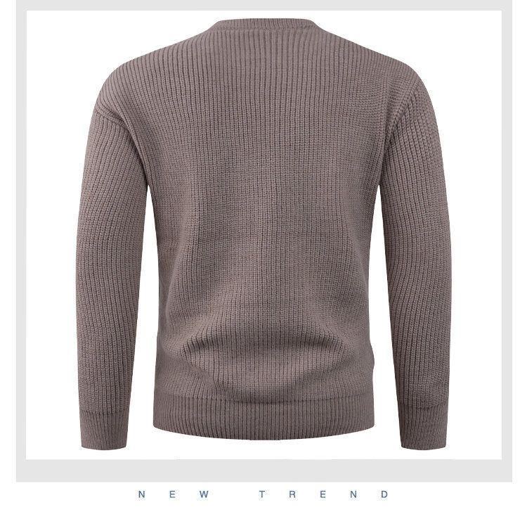 Pull minimaliste à blocs de couleurs – Pull en tricot coupe décontractée pour homme (beige/noir/kaki, M-4XL)_voghion.com