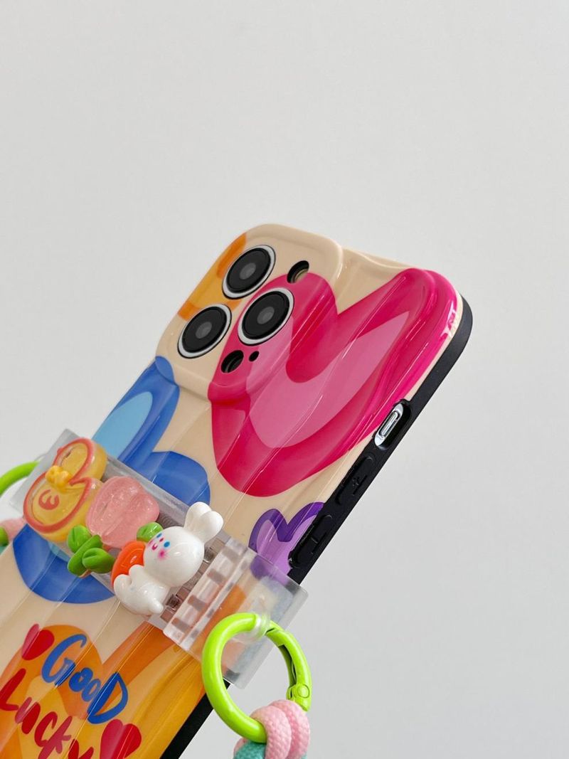 NeoGear Rainbow Color Heart Crossbody Case For 15/16 Pro IPhone 13 12 11 Trendy Wave Shockproof_voghion.com