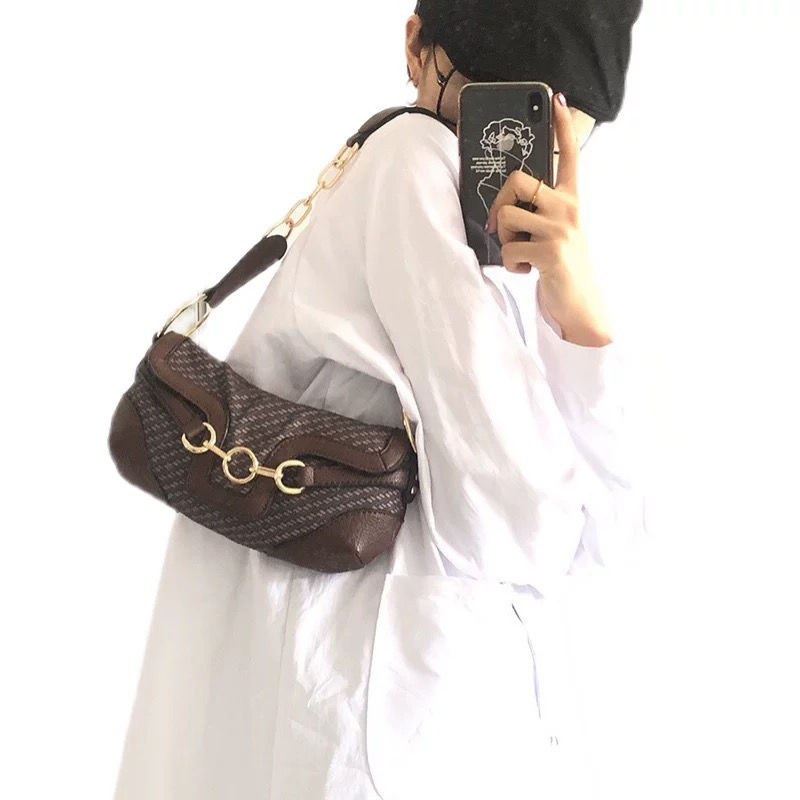 Retro Briti antiikne lilleline lukuga metallist õlakott baguette'idele kaenla all_voghion.com