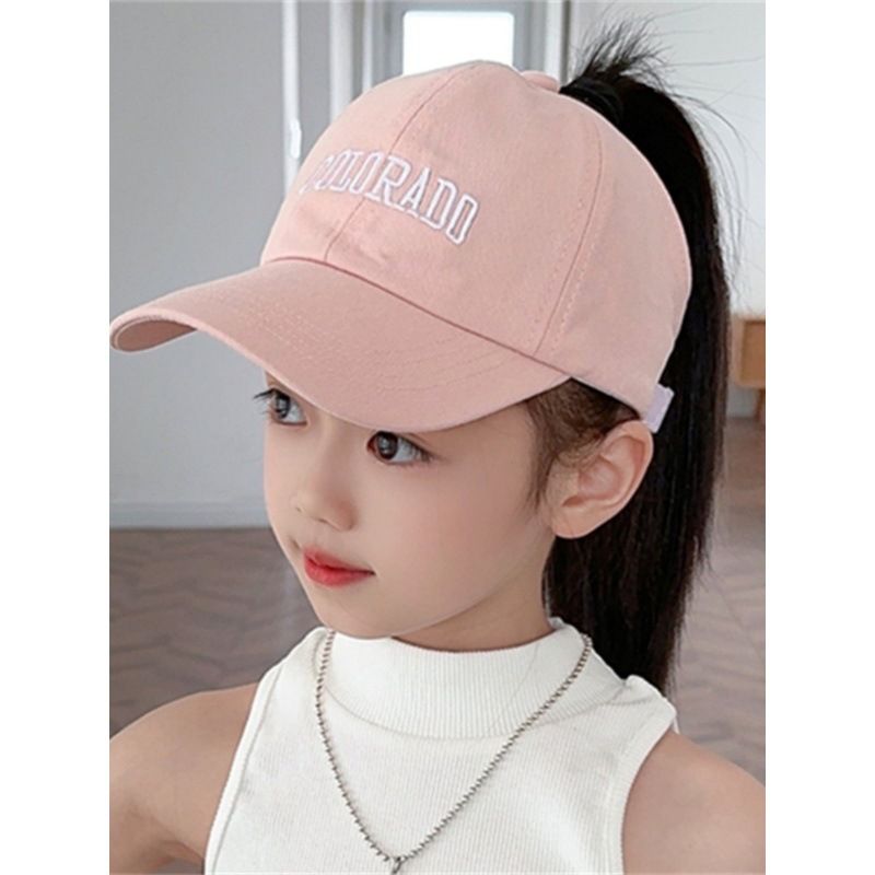 Gorra de béisbol de verano para niñas, con cola de caballo alta, moderna y con visera, para proteger del sol a los bebés._voghion.com