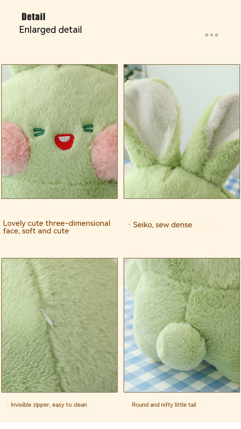 Muñeco de peluche de conejo Dudu con pelo cortado, muñeco de conejo pequeño, almohada para tirar como regalo_voghion.com