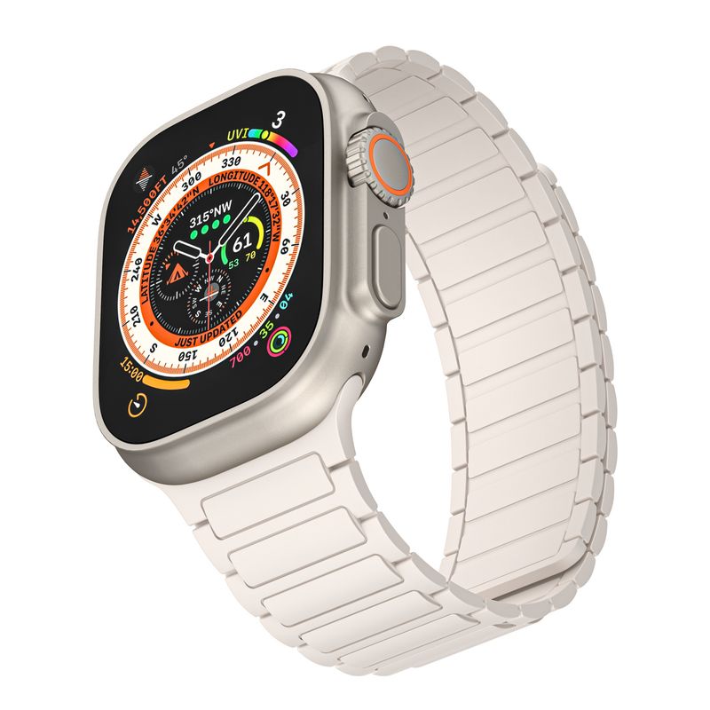 Pasuje do iPhone Watch678910 generacji pasek do zegarka iWatch silikonowy magnetyczny pasek z pętlą_voghion.com
