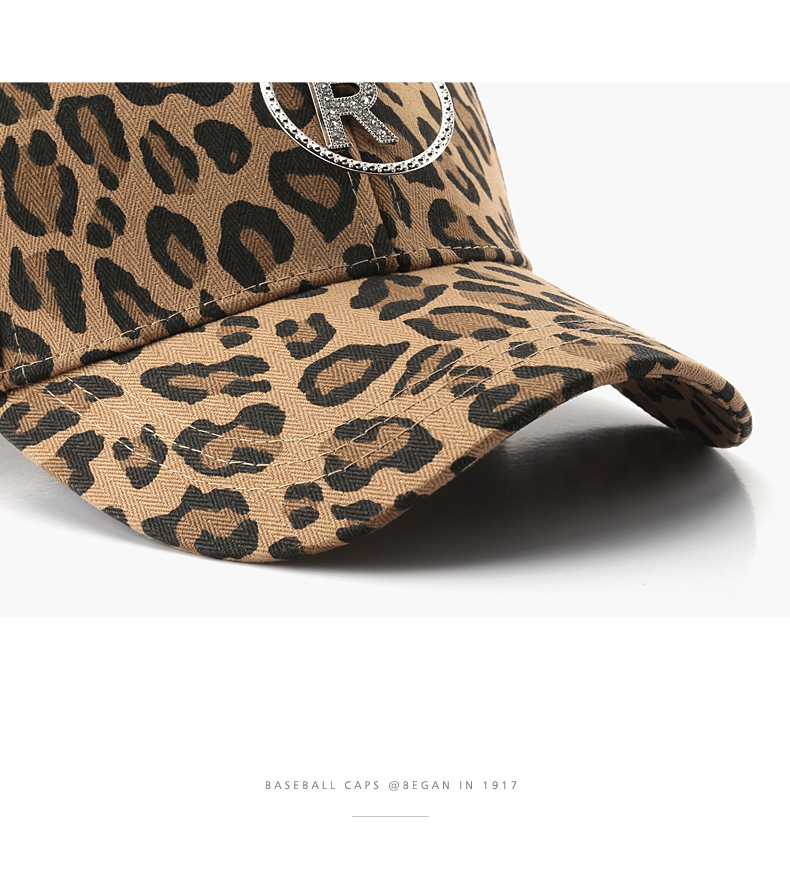 Neuer Hut, modischer und minimalistischer Baseballhut mit gebogener Krempe und Leopardenmuster, beliebter Sportanhänger für die Straße im Freien, Entenschnabelhut_voghion.com