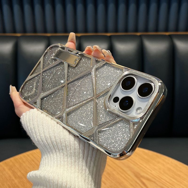 Phone Case & Covers Applicable To Mobile Phone Case Invisible Bracket Gradient Glitter Diamond Pattern IPhone15 Light Luxury_voghion.com