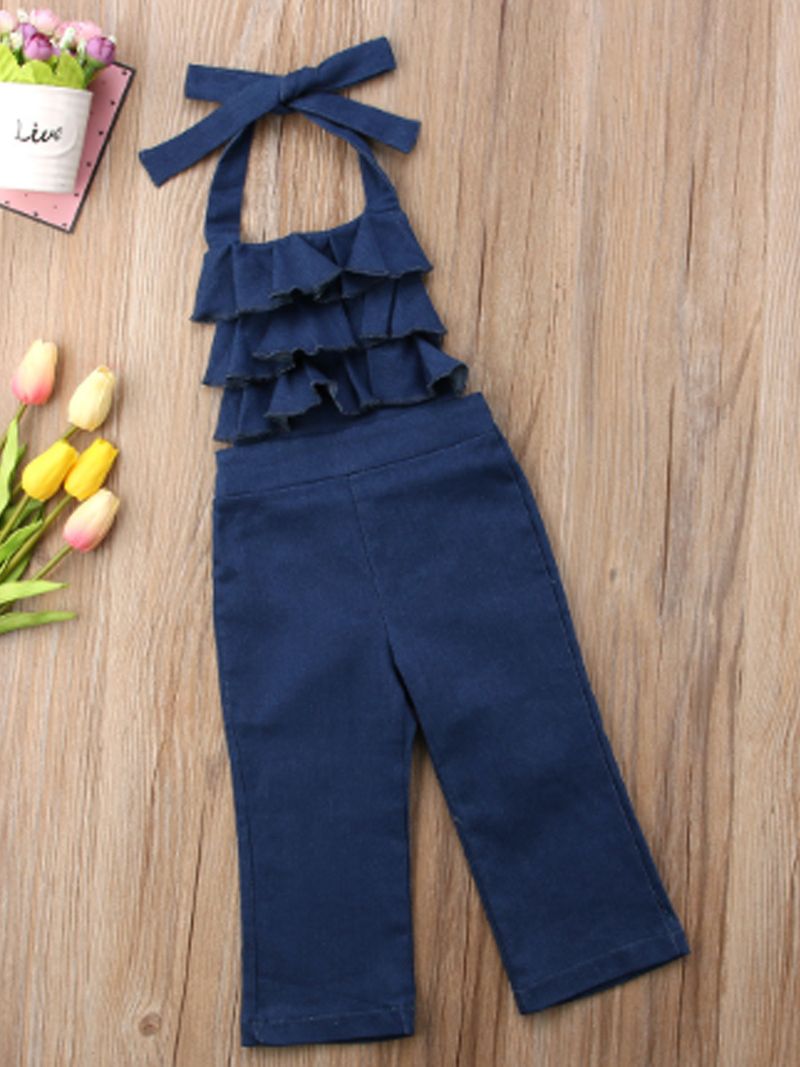 Moeder & Kids nieuwe kinderkleding bretels denim swing jumpsuit_voghion.com