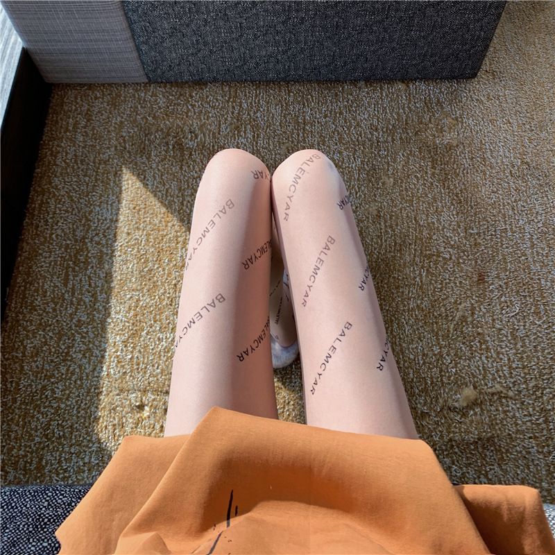Letter Black Stockings For Women In Spring And Autumn 2022, New Popular Thin Socks, Lace Trendy Ins Jumpsuit Pantyhose_voghion.com