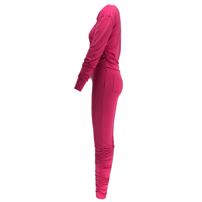 Tuta sportiva in due pezzi con maglietta a maniche lunghe e pantaloni a pieghe X5_voghion.com