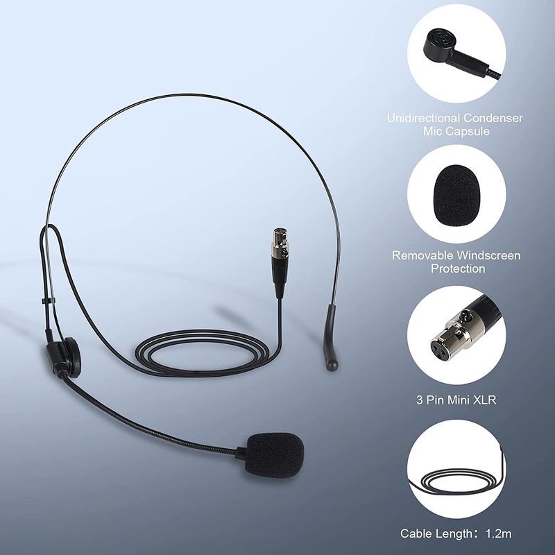 Phenyx Pro Lavalier-Ansteck-/Headset-Mikrofon-Kombination mit Mini-XLR-Buchse für Bühnenlautsprecher Sprachverstärker-Anleitung_voghion.com