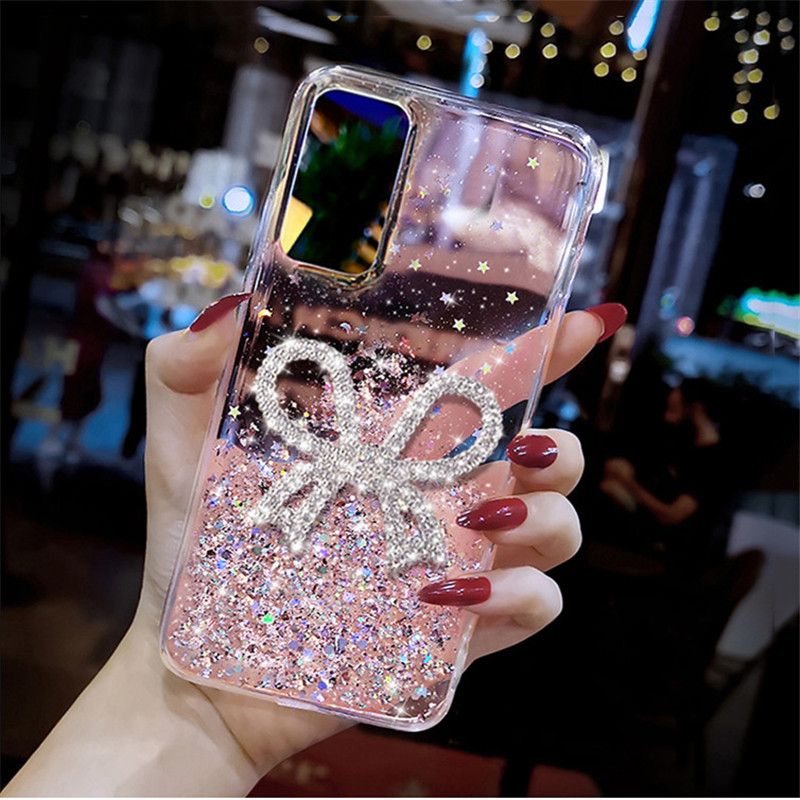 Galaxy Note 20 ultra note10 plus note 9 8 Diamond Bow Glitter Wrist bracelet Phone Case For Samsung A50 A70 A30S A10_voghion.com