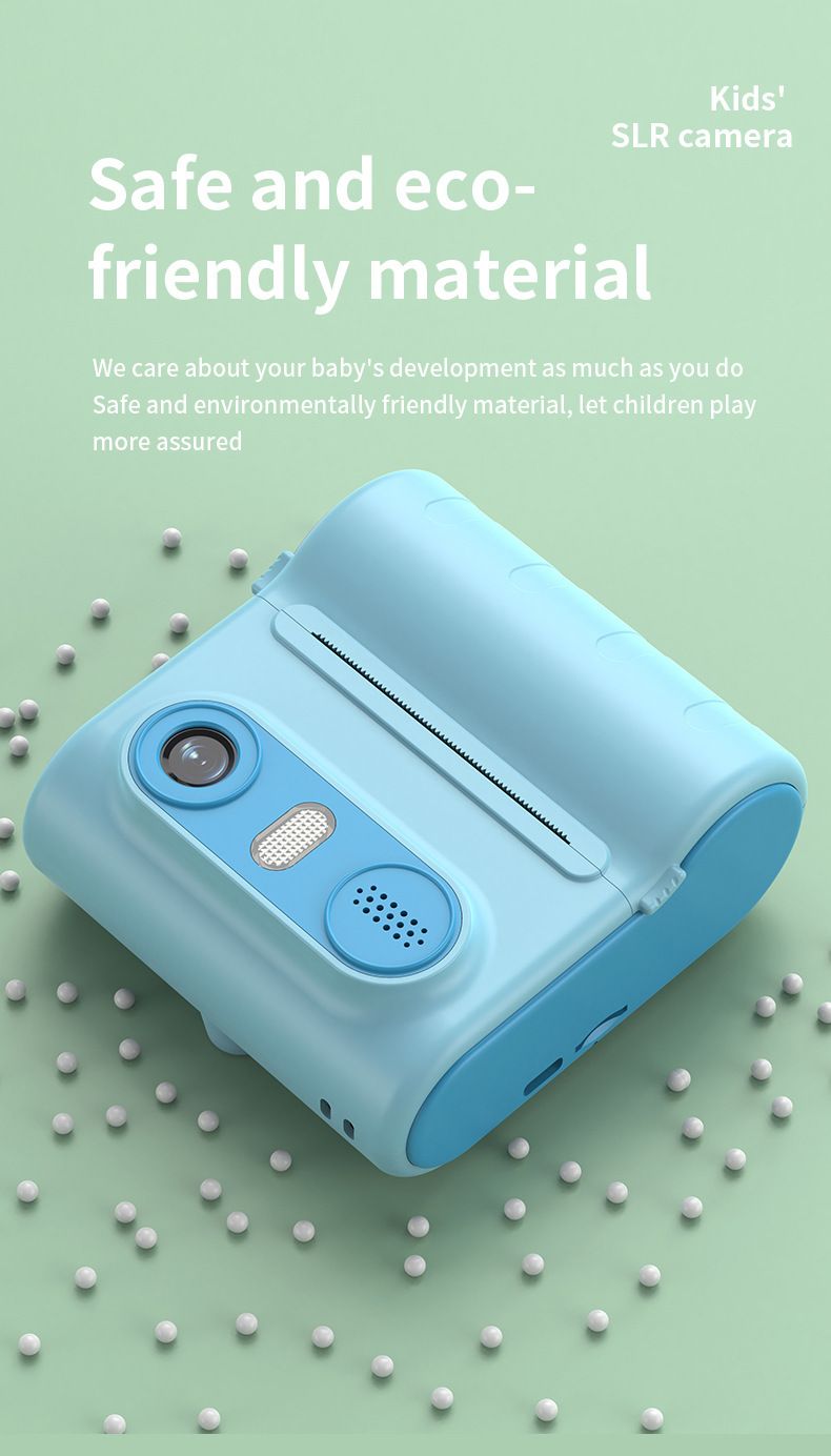 【Alta calidad】Cámara digital de alta definición con impresión instantánea para niños con lente dual única_voghion.com