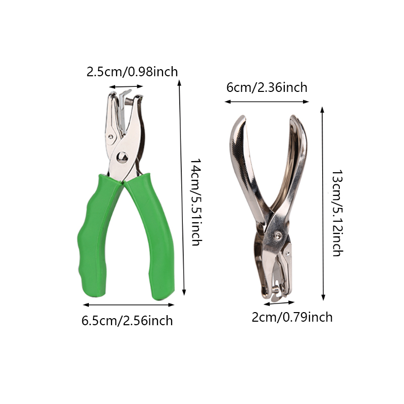 1Pcs Metal Punching Pliers Green Punching Pliers Hand Held Punching Pliers Ticket Checker Pliers Single Hole Paper Punch_voghion.com