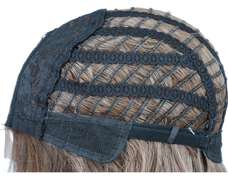 Groothandel Europese en Amerikaanse grensoverschrijdende pruik van chemische vezels, volledige hoofdbedekking, U-vormige voorkant, kant, lang krullend haar, gradiëntkleur, grote golfpruiken_voghion.com