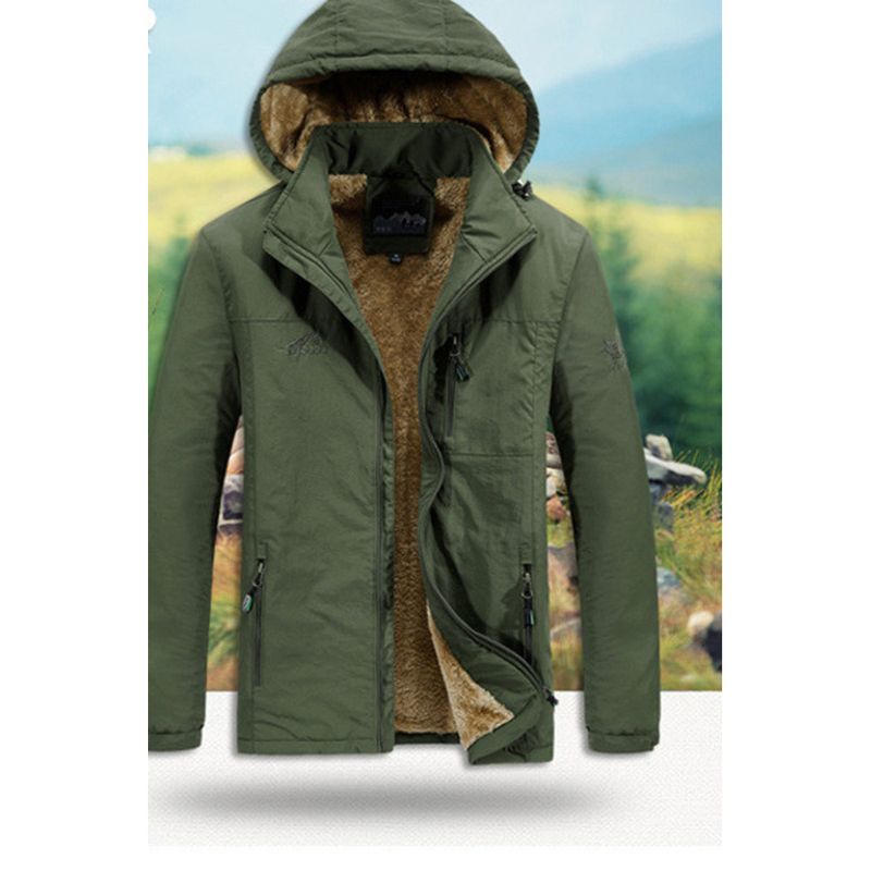 Trench con cappuccio da uomo 2023, lunghezza media, autunno inverno, nuovo, giacca da trekking, foderata in pile, cappotto caldo ad asciugatura rapida_voghion.com