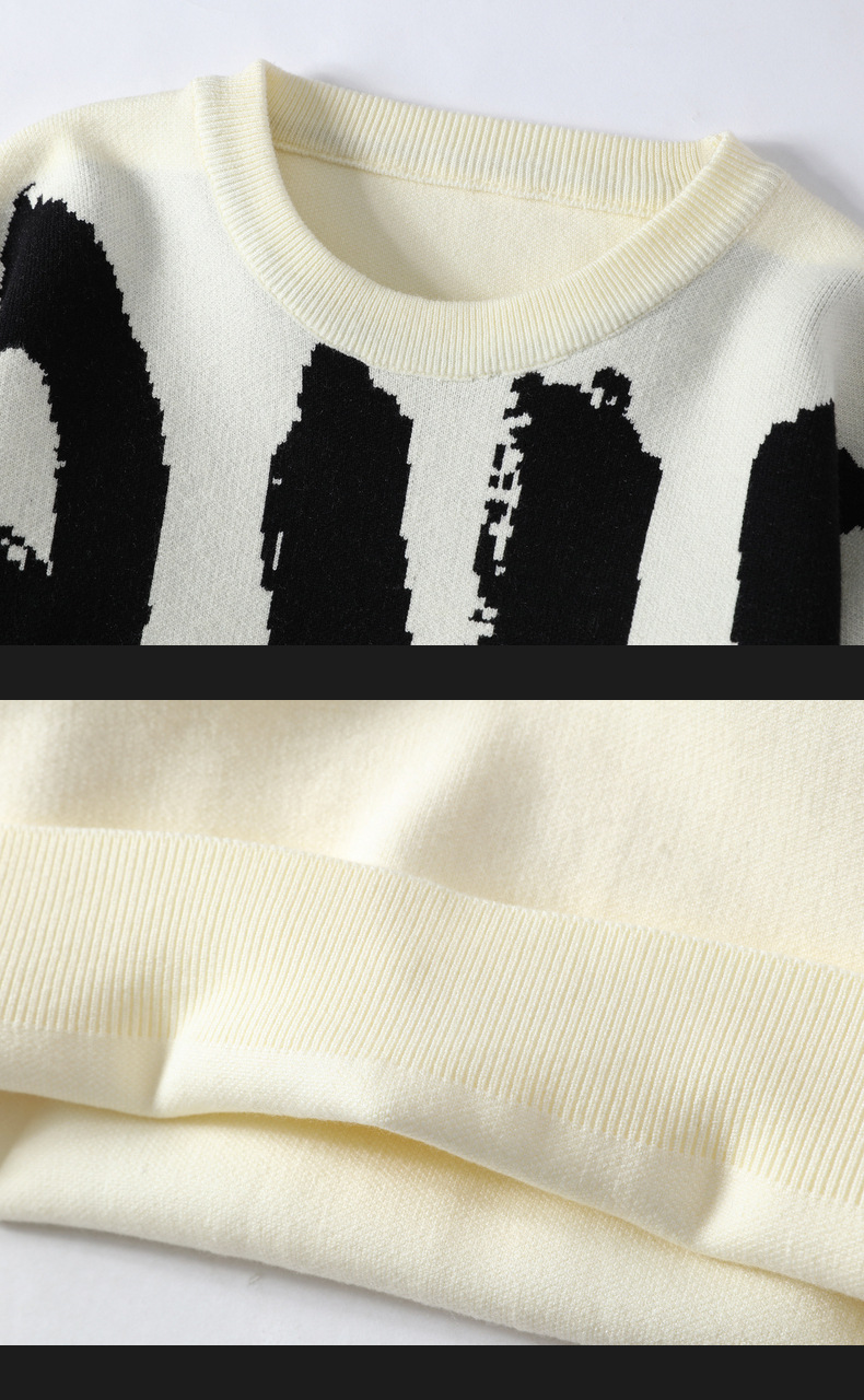 Herretøj Sweater Mænd Efterår-vinter Mænds fortykket sweater Mænd Trend Strik med stort bogstav til mænd_voghion.com