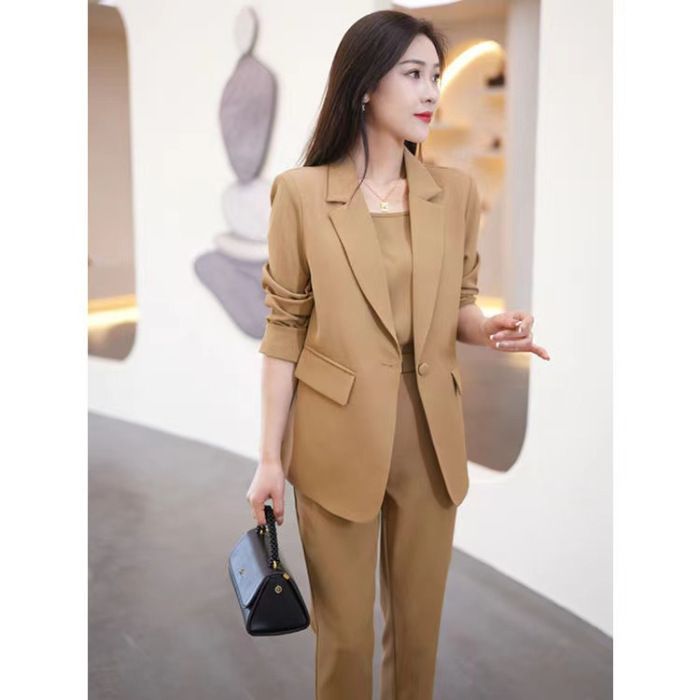 Blazer élégant et décontracté pour femme, ensemble trois pièces, printemps 2025, nouveau costume professionnel élégant et jeune_voghion.com