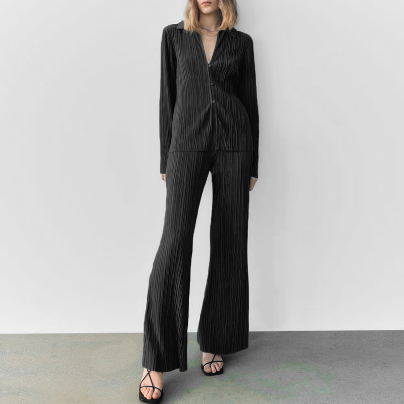 Tailleur pantalone casual da donna tinta unita_voghion.com